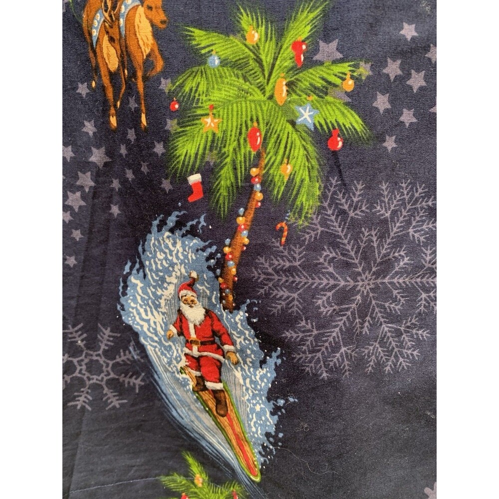 Hawaiian Christmas Shirt Mele Kalikimaka Surfing Santa Pacific Legend Mens M